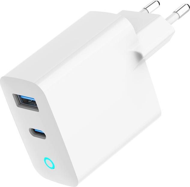 Gembird 2 Port 30W GaN USB Schnellladegerät LED Weiß TA-UC-PDQC30L-W-01 (TA-UC-PDQC30L-W-01)