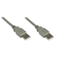 Anschlusskabel USB 2.0 Stecker A an Stecker A, 3m, grau, Good Connections® (2212-AA3)