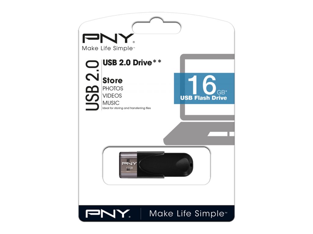 PNY Attaché 4 USB-Stick 16 GB USB 2.0 Schwarz