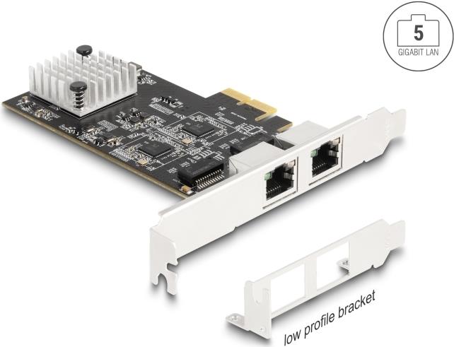 Delock PCI Express x2 Karte zu 2 x RJ45 5 Gigabit LAN RTL8126 (81261)