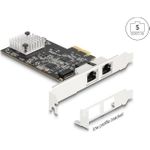 Delock PCI Express x2 Karte zu 2 x RJ45 5 Gigabit LAN RTL8126 (81261)