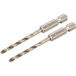 Dewalt DT20602-QZ HSS-G Metall-Spiralbohrer 2 Stück 3 mm Gesamtlänge 72 mm korrosionsgeschützt Sechskant 2 St. (DT20602-QZ)