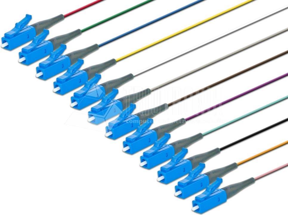 Lightwin Faserpigtail, Singlemode 9/125µm, OS2, LC, 12er Set Pigtails (PIG 09 LC-12 2.0)