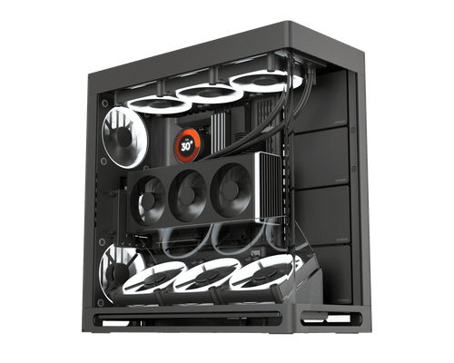 HAVN HS 420 VGPU Midi-Tower E-ATX Tempered Glass PCIe 5.0 Riser Schwarz