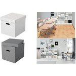 Esselte Aufbewahrungsbox Home Cube, 3er Set, weiß 100% recyclete Wellpappe, mit abnehmbarem Deckel, mit - 1 Stück (628288)