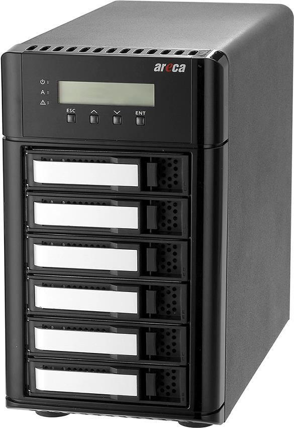 Areca 8050T3U-6 Eingebauter Ethernet-Anschluss Tower Schwarz (ARC-8050T3U-6)