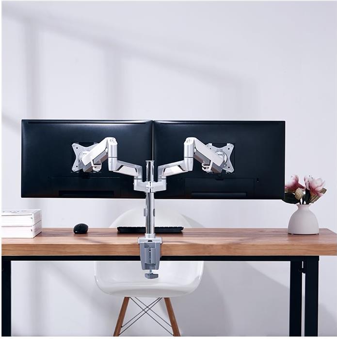 Logilink BP0090 Tischhalterung für 3 Monitore 17"-27" max. 7 kg Gasdruckfeder Silber