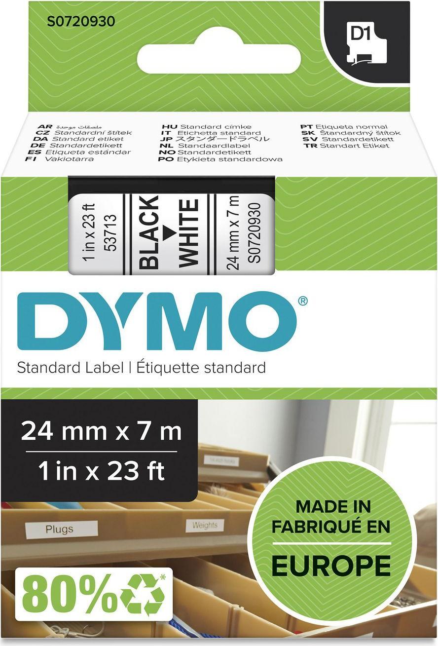 DYMO D1 Etikettenband 2,4 cm x 7 m Schwarz auf Weiß