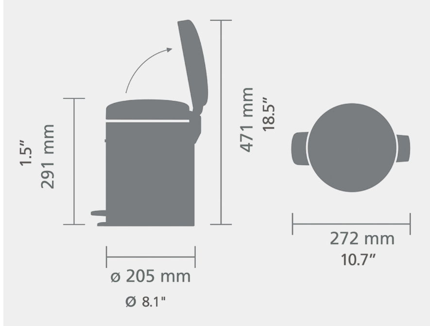 Brabantia Newicon Treteimer 5 l Warm Bronze