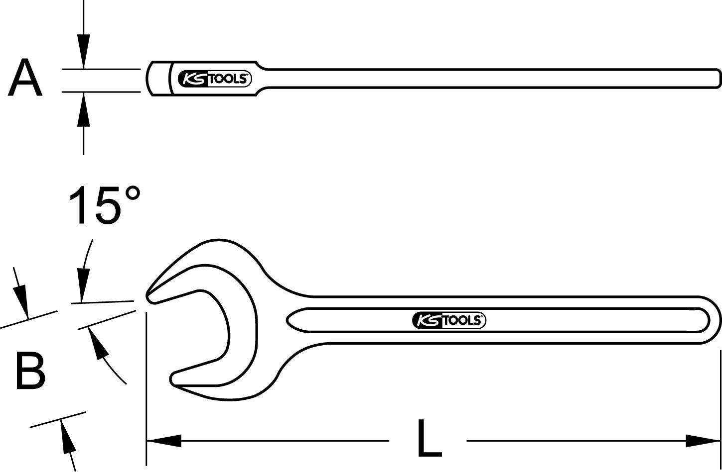 KS TOOLS Einmaul-Kraftschlüssel, 75mm (517.0575)