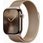 Apple Watch Series 10 GPS + Cellular 42mm Gold Titanium Case mit Gold Milanese Band (MX083QF/A)