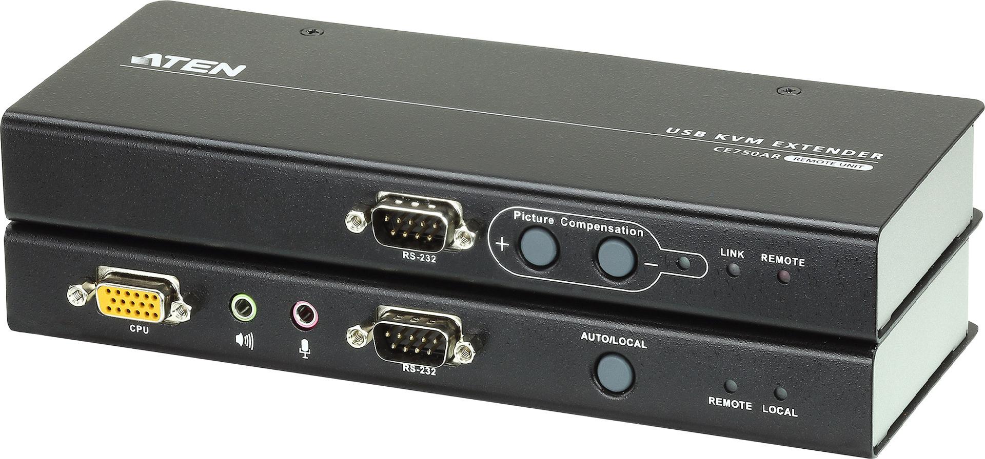 ATEN CE750A KVM-Extender VGA USB Audio RS-232 Schwarz