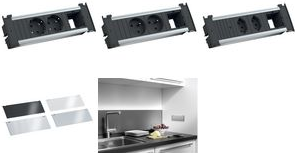 Bachmann Kapsa S Verlängerungskabel 2 m 2 AC-Ausgänge Indoor Schwarz - Silber (927.005)