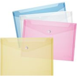 herlitz Dokumententasche, DIN A5, PP, blau-transparent glasklar, mit weißem Druckknopfverschluss, 0,20 mm, - 6 Stück (10917516)