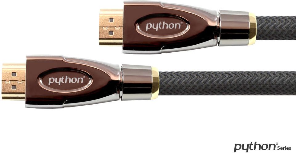 Anschlusskabel High-Speed-HDMI® mit Ethernet 4K2K / UHD, AKTIV (Redmere Chipsatz), vergoldete Kontakte, OFC, Nylongeflecht schwarz, 10 m, PYTHON® Seri (GC-M0020)
