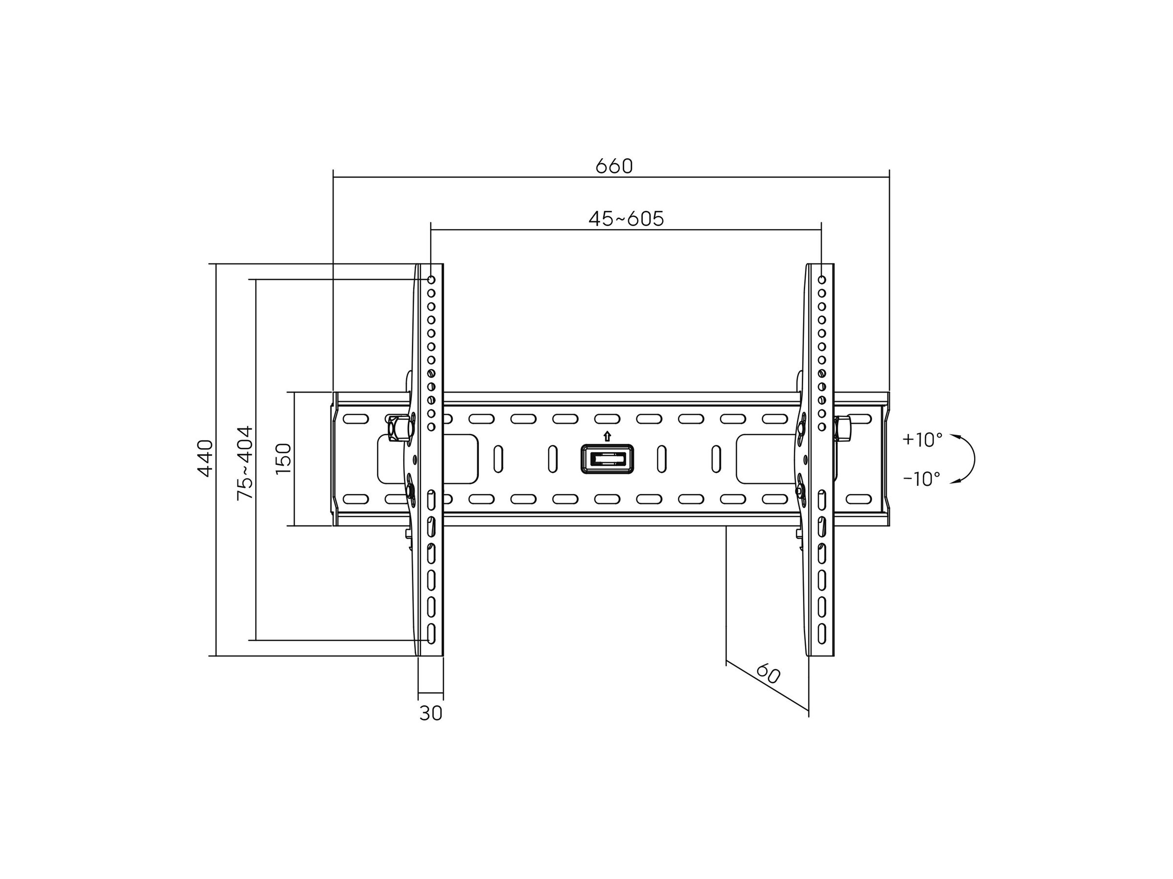 InLine Wandhalterung für Flachbildschirme 32-60" max. 75 kg Schwarz