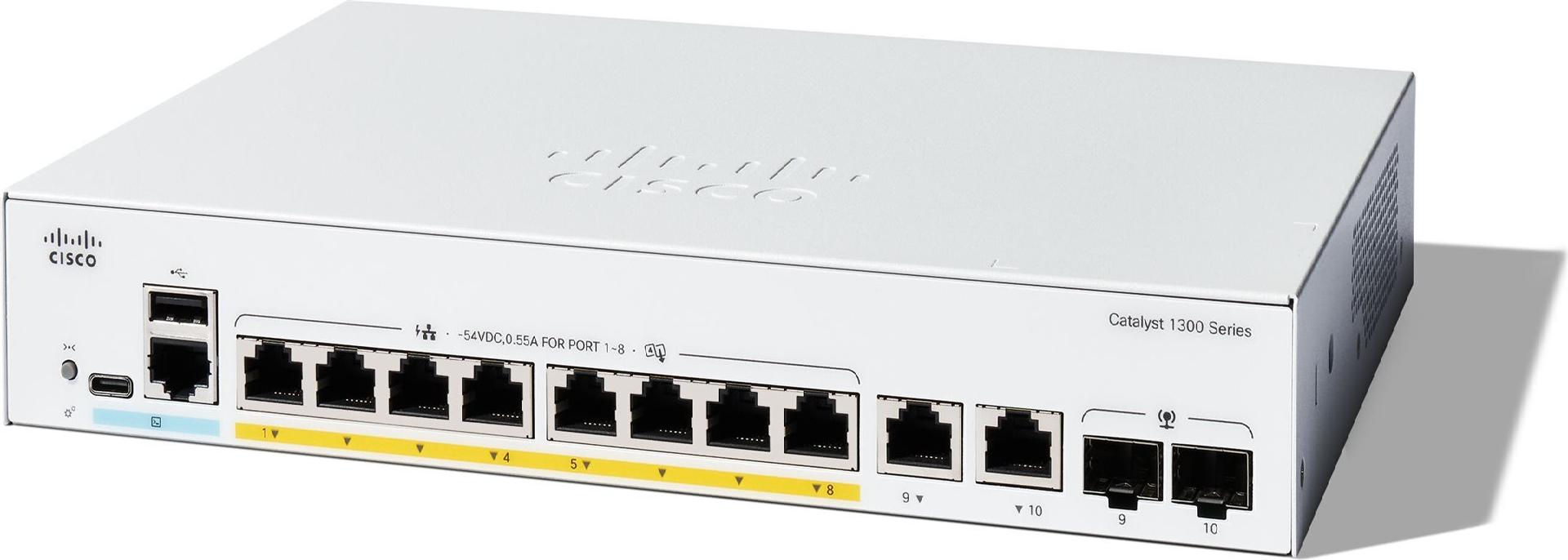 Cisco Catalyst 1300-8FP-2G Switch L3 managed 8 Ports PoE+
