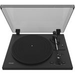 Teac TN-175-B Vollautomatik HiFi Plattenspieler (Riemenantrieb, 33/45 U/min, integrierter Phono-Vorverstärker, AT3600L MM-System, High-Density MDF-Gehäuse), Schwarz (248054) (geöffnet)