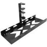 ACT Kabelmanagementablage AC8378 mit Klemmbefestigung unter Schreibtisch, 40 cm Stahl Schwarz