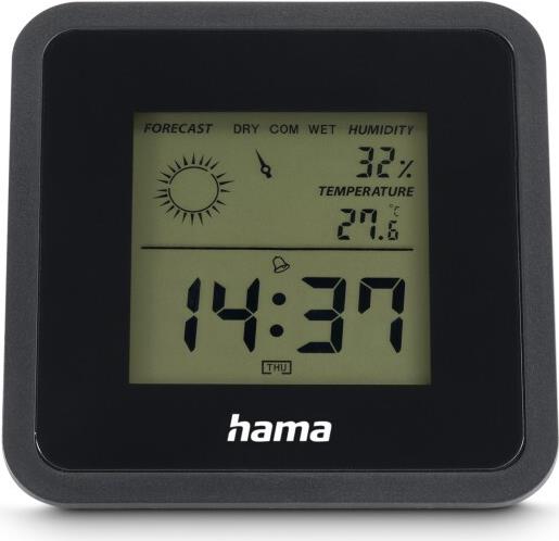 Hama Thermometer und Hygrometer Borneo, digital, für innen, Schwarz (00185890)