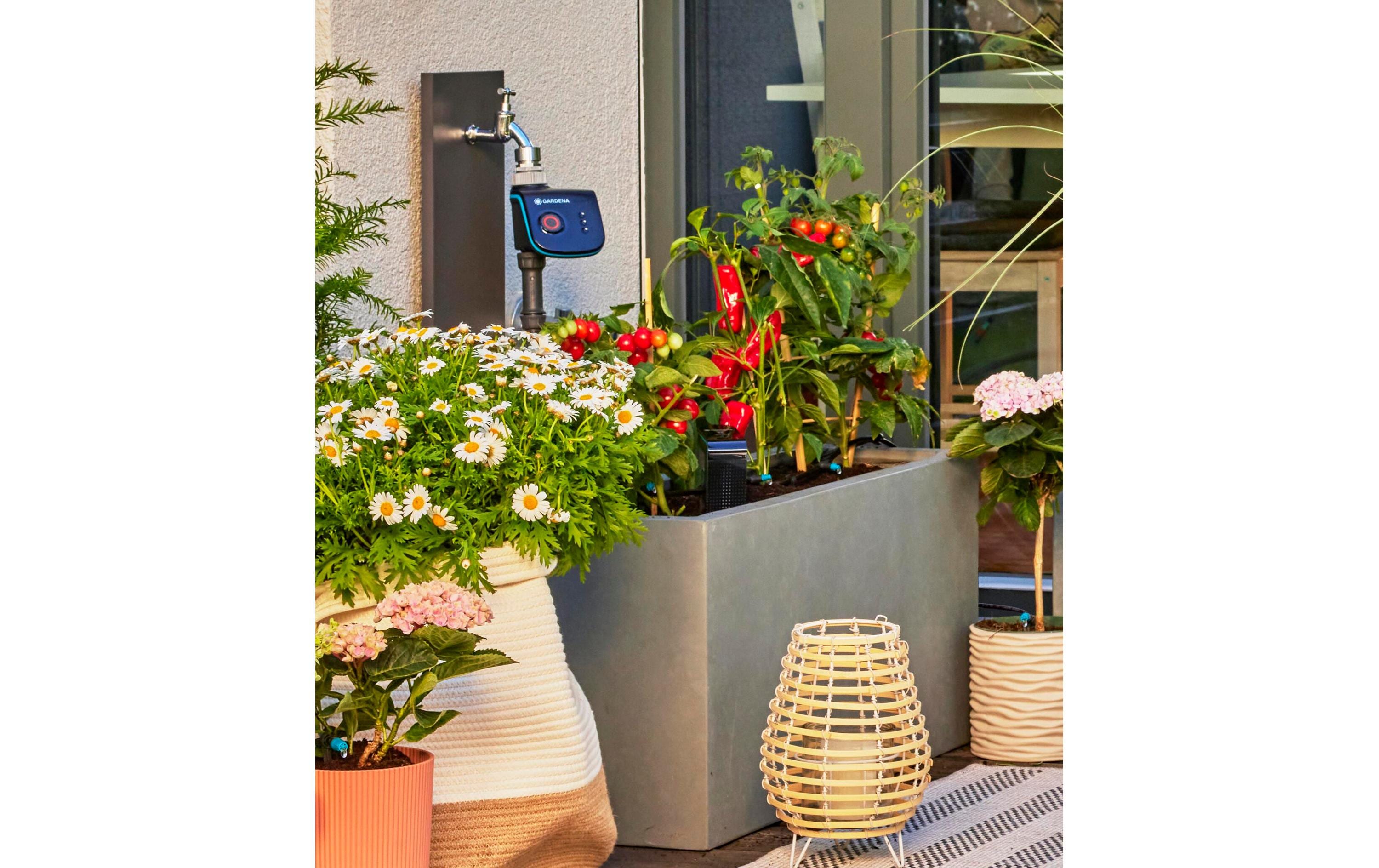 Gardena Micro-Drip-Irrigation Terrace 13400-20 Tropfbewässerungsset für bis zu 30 Pflanzen
