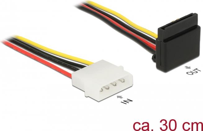DeLOCK SATA 15 pin receptacle > 4 pin Molex male metal (85513)