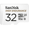 SanDisk High Endurance - Flash-Speicherkarte (microSDHC/SD-Adapter inbegriffen) - 32GB - Video Class V30 / UHS-I U3 / Class10 - microSDHC UHS-I (SDSQQNR-032G-GN6IA)