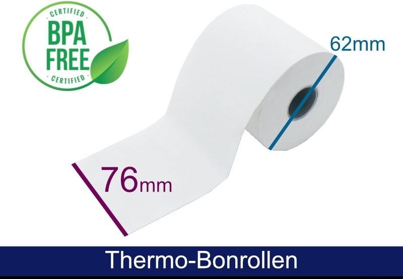 ARTDEV Thermorolle - 76 62 12 (B/D(max.)/K) weiss, 50m (ADT766212)