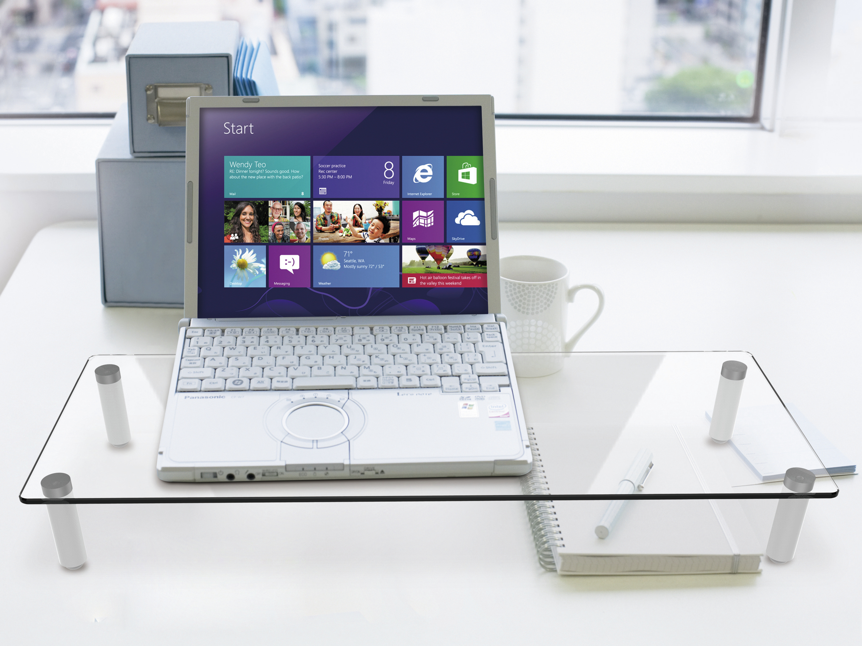 Equip Monitorständer Glas 56 cm Transparent