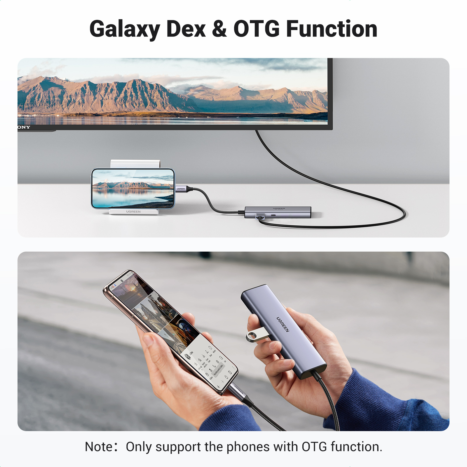 Ugreen USB-C Hub 7-in-1 HDMI Gigabit-Ethernet USB 3.0 Power Delivery Space-grau