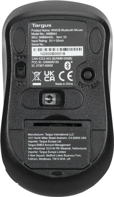 Targus WWCB Maus kabellos Bluetooth 5.2 Schwarz