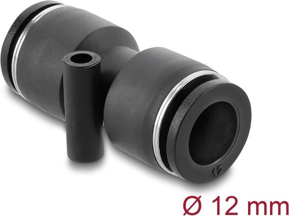 Delock Pneumatik Steckverbinder 12 mm mit Befestigungsloch gerade (60745)