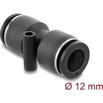 Delock Pneumatik Steckverbinder 12 mm mit Befestigungsloch gerade (60745)