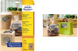 AVERY Zweckform Naturbraune Etiketten, 210 x 297 mm Kraftpapier aus 100% Recycling-Material, permanent haftend - 1 Stück (L7109-25)