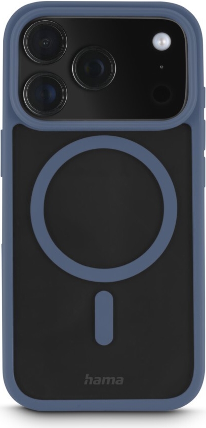 Hama Handyhülle Frame Protect f. iPhone 17 Pro, magnetisch, durchsichtig, Blau (00232405)
