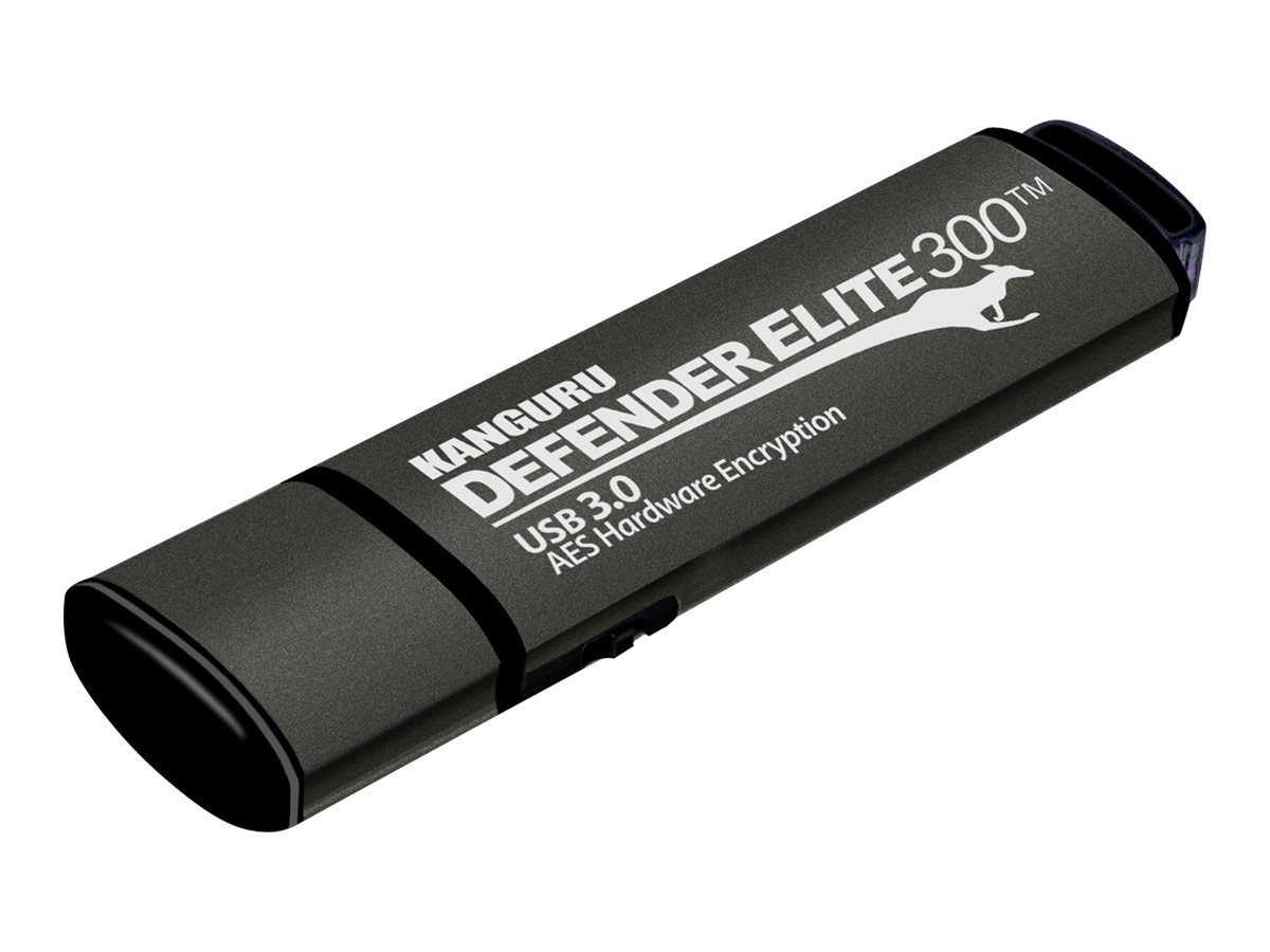 Kanguru Encrypted Defender Elite300 128 GB USB-Flash-Laufwerk Schwarz - Grau