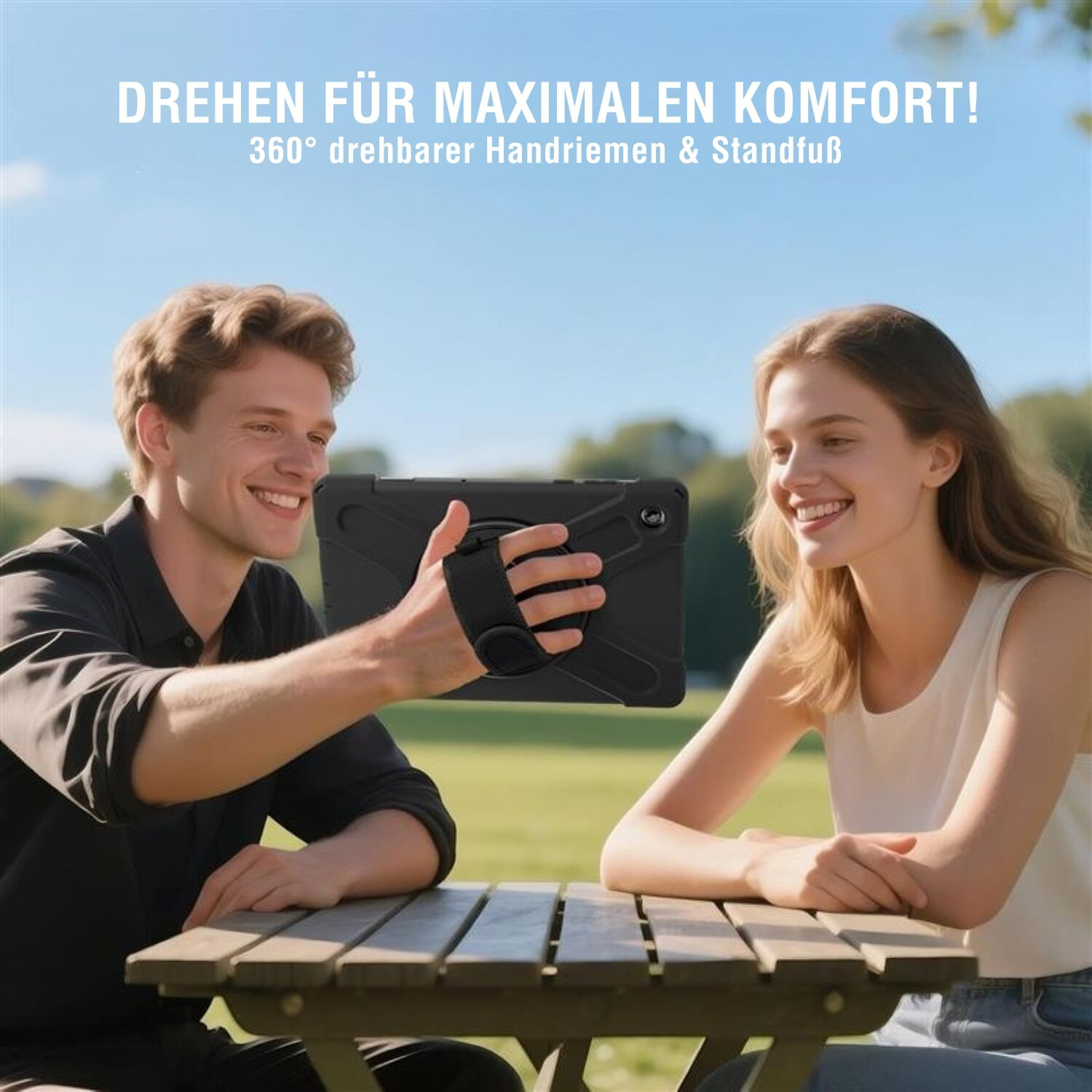 4smarts Rugged Case Grip Tablet-Schutzhülle für Samsung Galaxy Tab A11 8,7" Schwarz