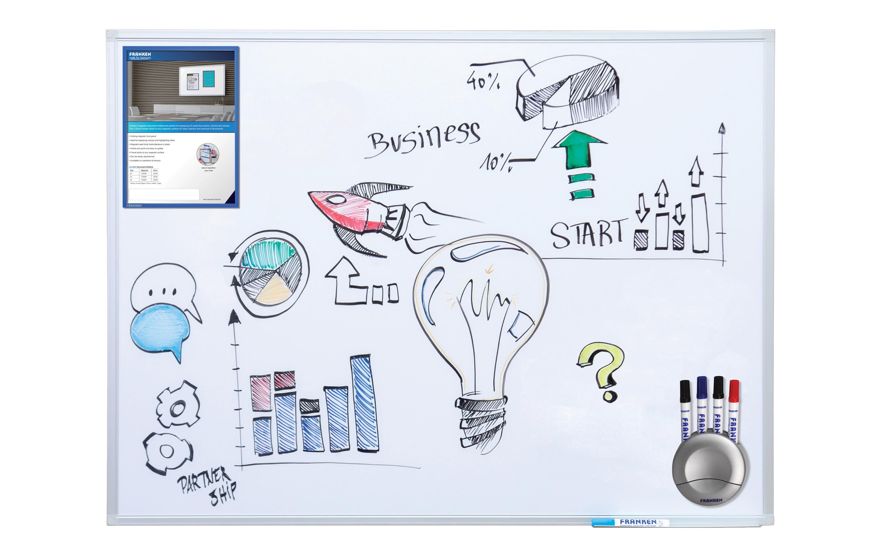 FRANKEN X-tra!Line SC3202 Whiteboard 900 x 600 mm Silber, Weiß