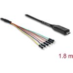 Delock Konverter USB 2.0 Type-C™ zu UART TTL (3,3 V) Schnittstelle mit 6 x Pfostenstecker TX/RX/CTS/RTS und 3,3 V Ausgangsspannung 1,8 m (64358)