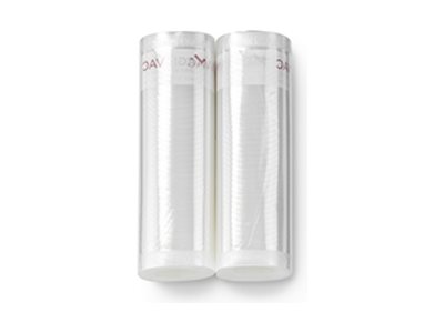 Magic Vac Vakuumierfolienrollen mit Label 20 cm x 6 m, 2 Rollen, Transparent