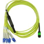 Kompatibles F5 Networks F5-UPG-QSFP4x10LR-5M BlueOptics LWL Breakout Patchkabel, MTP/APC, 4xDuplex LC/UPC, 5 Meter, Singlemode E9/125µm, G.657.A1, Markenfaser, 3.0mm LSZH gelb, 8 Kerne und MTP Stecker ohne Pins, inkl. Messprotokoll (F5-UPG-QSFP4x10LR-5M-BO)