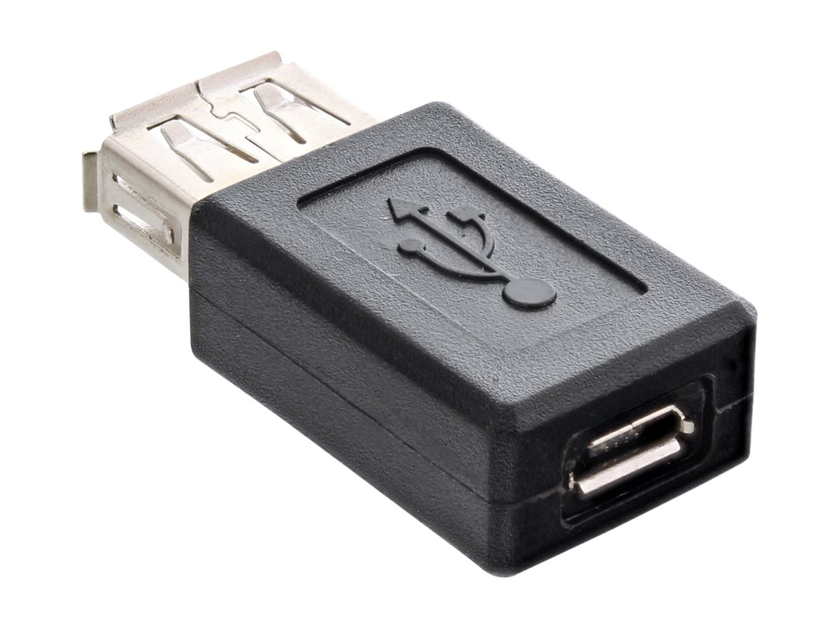 InLine 31613 Micro-USB Adapter USB A auf Micro-USB B USB 2.0 Schwarz