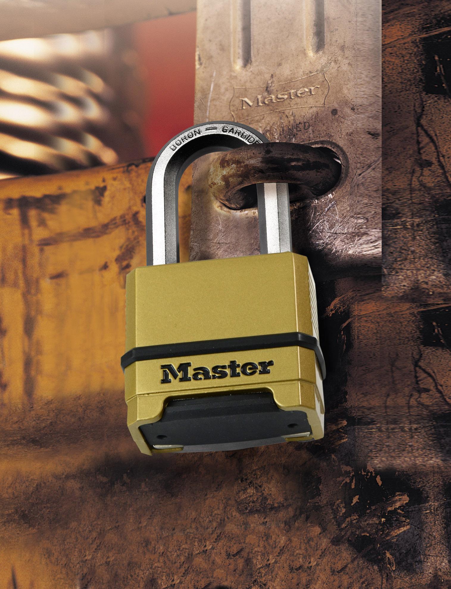 MASTER LOCK 56 mm breites Excell-Vorhngeschloss mit Zinkgehuse und 51 mm langem Bgel; individuell einstellbare Zahlenkombination (M175EURDLH)