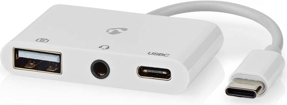 Nedis CCGB64790WT01 laptop-dockingstation & portreplikator Kabelgebunden USB 2.0 Type-C Weiß (CCGB64790WT01)