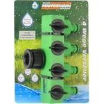 BRÜDER MANNESMANN 4-Wege-Ventil mit 2,50cm (1") Hahnanschluss für alle handelsüblichen Kupplungsysteme geeignet, aus ABS, - 1 Stück (M63609)