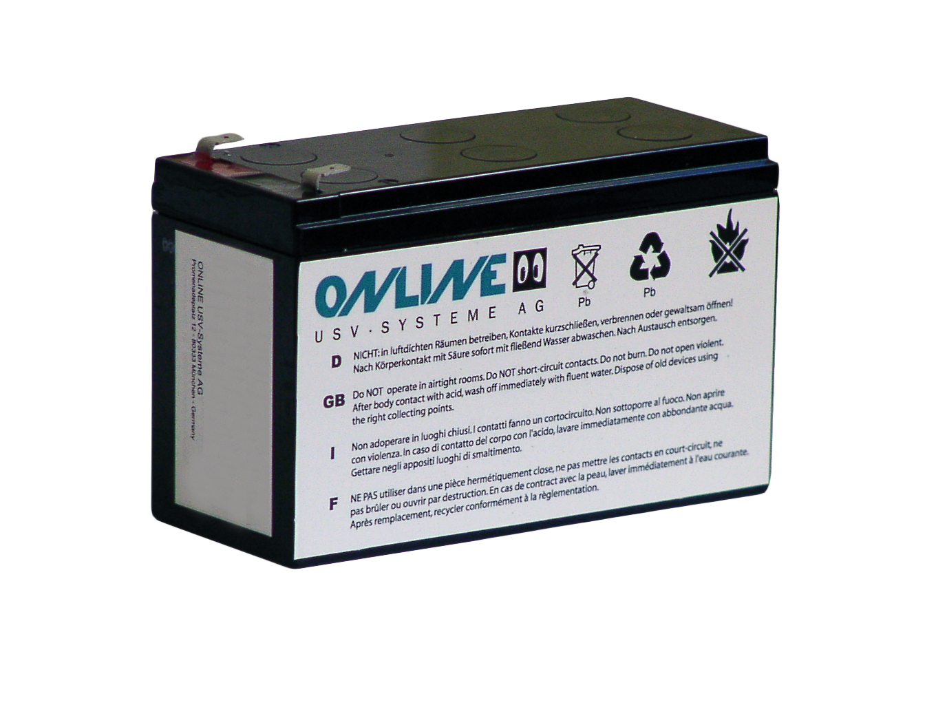 Online USV Systeme BCZ1000 USV-Ersatzbatterie für ZINTO 1000 (2017) Grau