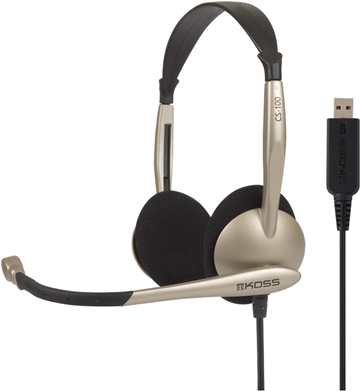 Koss CS100 USB Headset Binaural Kopfband Schwarz - Silber (CS100 USB)