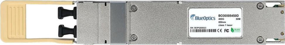 Kompatibler HPE P49386-001 OSFP Transceiver, MPO-MTP-12/APC, Flat Top, 400GBASE-VR4, Multimode Fiber, 850nm, 50 Meter, 0°C/+70°C, DDM (P49386-001-BO)