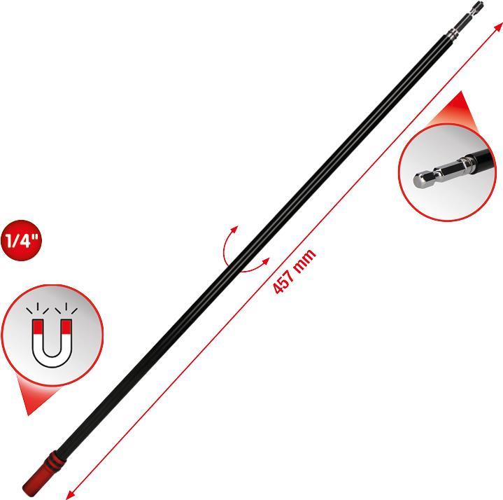 KS TOOLS Werkzeuge-Maschinen GmbH 1/4" Magnetischer Schnellwechsel-Bithalter mit Freilaufhülse, extra lang (514.1148)