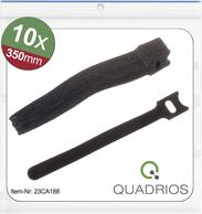Quadrios 23CA188 Klettkabelbinder zum Bündeln Haft- und Flauschteil (L x B) 350 mm x 14 mm Schwarz 10 St. (23CA188)